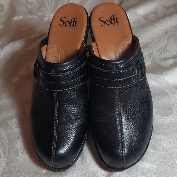 Söfft Black Leather Clogs - Picture 4 of 9